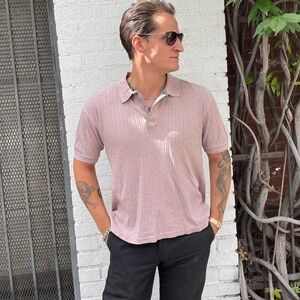 Vintage brown Cherokee ribbed polo shirt sz s